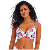 Freya Palm Paradise Plunge Bikini Top - White